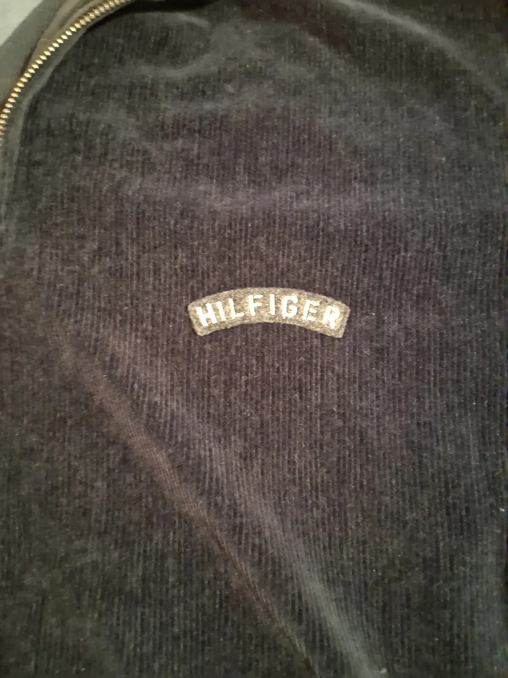 Vintage Tommy Hilfiger Jacket Mens XL Blue Velour Quarter Zip Pullover 90s - Picture 5 of 5